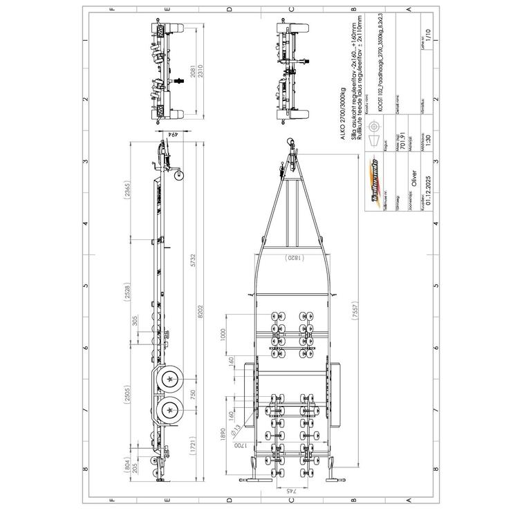 Trailermate 2700kg (820 x 231 cm) (Multirulla) venetraileri