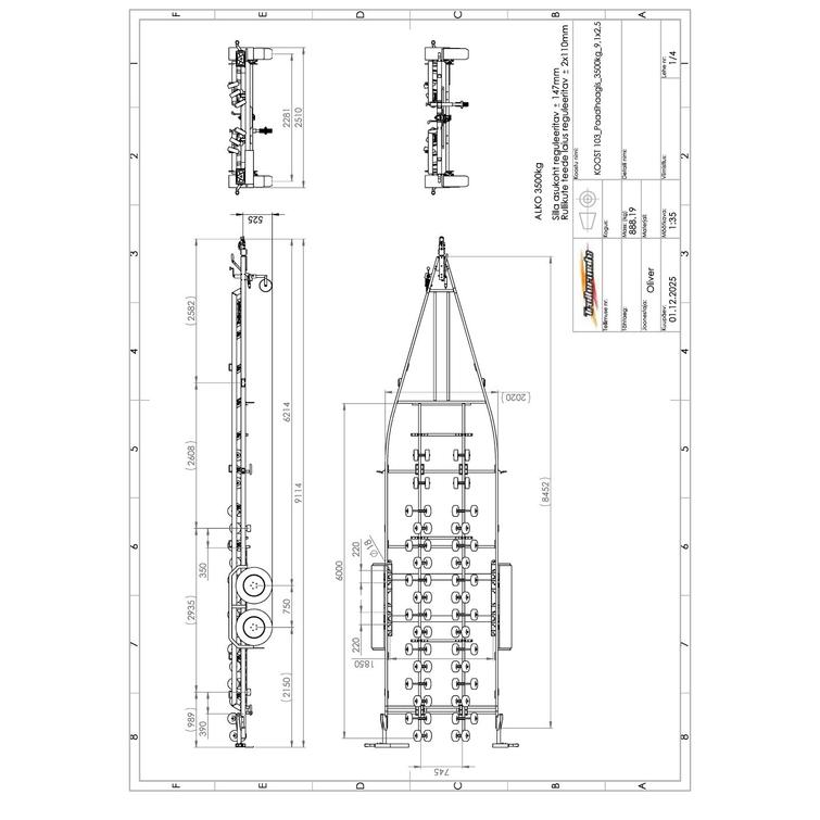 Trailermate 3500kg (911 x 251 cm) (Multirulla) venetraileri