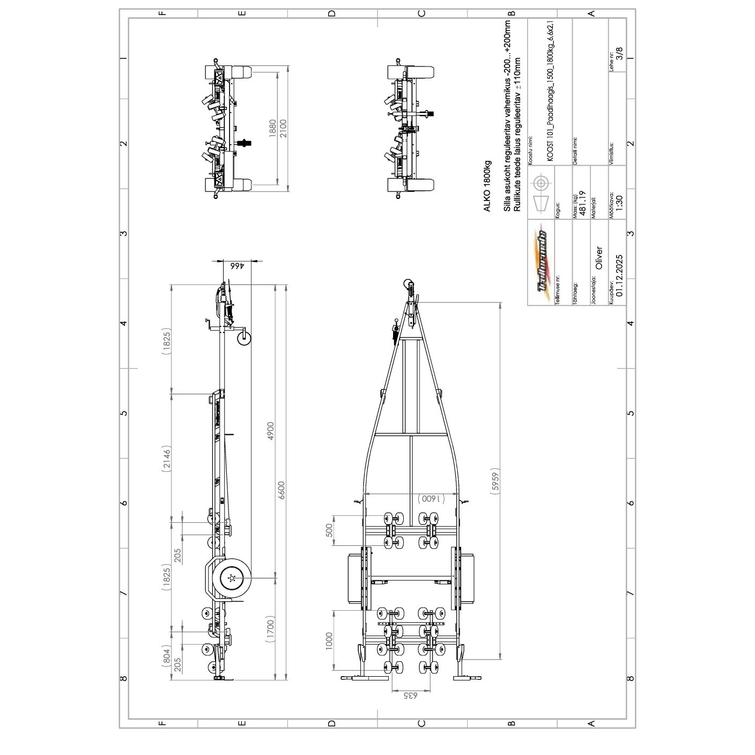 Trailermate 1800kg (660 x 210 cm) (Multirulla) venetraileri